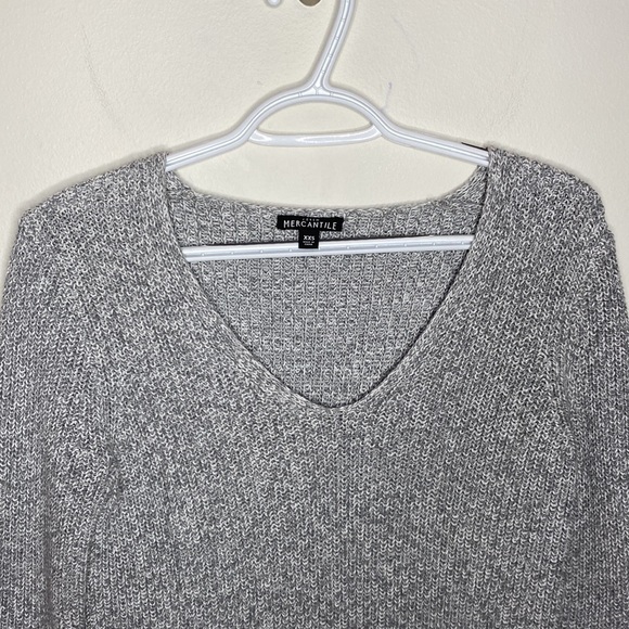 J Crew Factory Textured cotton V-neck pullover sweater in light grey size XXS - Picture 4 of 12